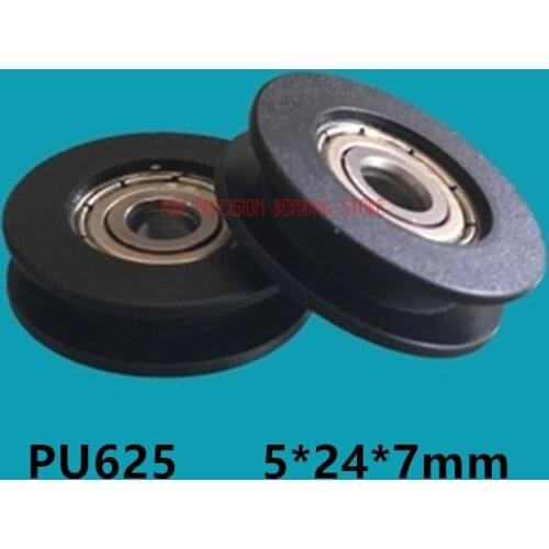 10pcs H type 625 nylon POM polyformaldehyde H type groove 5*24*7mm pulley plastic coated 625 bearing pulley