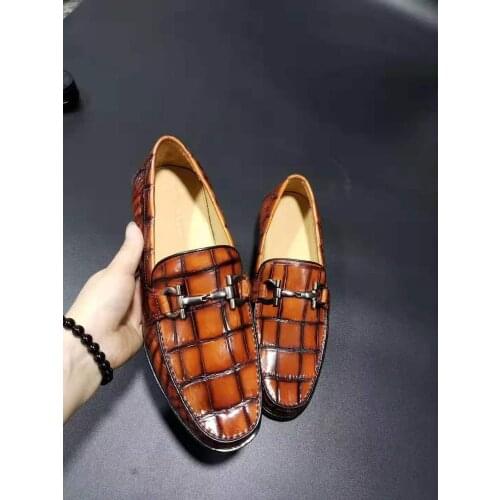 100% Genuine real crocodile skin men shoe durable solid 2 mixed colors crocodile belly skin men dress business shoe