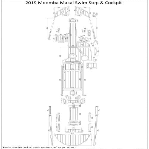 2019 Moomba Makai Swim Step & Cockpit Pad Boat EVA Teak Decking 1/4" 6mm