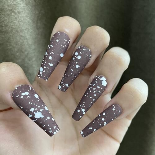 30tips Winter Matte Christmas Snowflake Style Press on Nails Ballerina Coffin ABS Full Cover Artifical Nail Decor Manicure