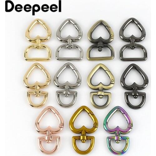 10pcs 13mm Heart Metal Buckles For Bag Handbag Strap Snap Hooks Keyring Dog Collar Swivel Trigger Clips DIY Leather Crafts