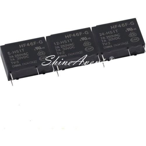 5pcs/lot Relay HF46F-G-5-HS1 12-HS1 24-HS1 HF46F-G-5-HS1T 12-HS1T 24-HS1T HF46F-5-HS1 12-HS1 24-HS1 5V 12V 24V 4PIN New Original