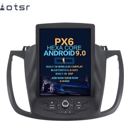 AOTSR Android 9 Car Radio Coche For Ford Kuga Escape 2013 - 2018 Car Multimedia Player GPS Navigation DSP CarPlay PX6 AutoRadio