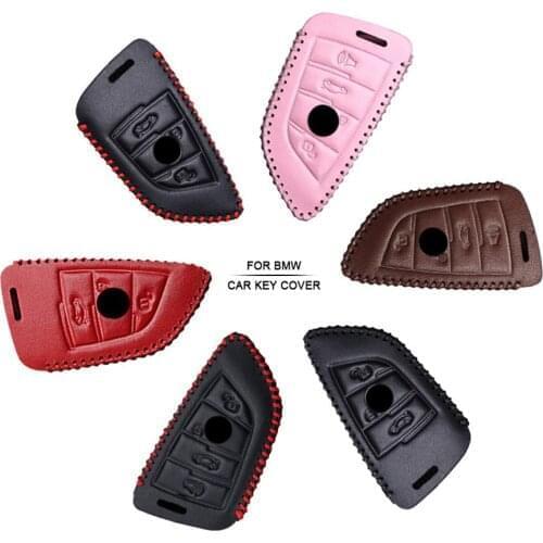 Car Accessories Key Cover Case For BMW E46 F10 Serie 1 E39 X1 X3 G20 X5 F11 F30 E87 Hand-woven Smoky Grey Metal Keyring Keychain