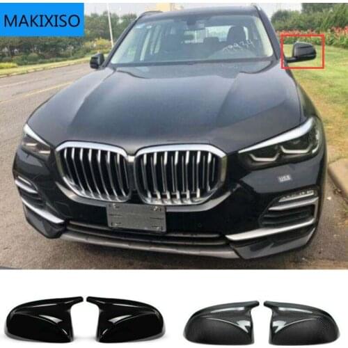 Carbon Fiber Car Rearview Mirror Caps for BMW X3 X4 X5 G01 G08 G02 G05 2019 2020 Non X3M X4M Side Mirror Covers Caps Gloss Black