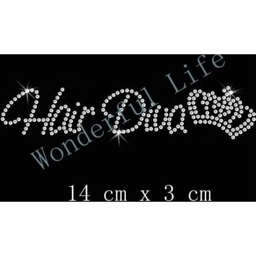Free Shipping Hair Diva Crown Iron On Bling Transfer