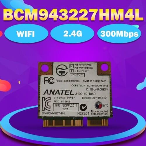 Broadcom BCM943227HM4L Bcm43227 Half Mini Pci-e Wireless Wifi Card 802.11 B G N