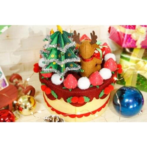 DIY Needlework Christmas Cake Decorat Collection Box Felt Kit Non-woven Cloth Felt Diy Craft Sewing Set Felt Handwork Material