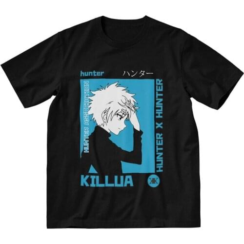 Harajuku Hunter X Hunter T Shirt Men Short Sleeve 100% Cotton T-shirt Hxh Killua Zoldyck Tees Top Graphic Tshirt Gift Clothing