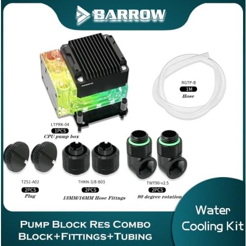 BARROW CPU AIO Water Cooling Kit For ITX Computer Case, Pump Block Res Combo, Block+Fittings+Tubing, 5V MB SYNC