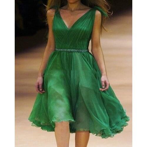 Short A Line V Neck Cocktail Dress Emerald Green Party Gown Women Wear Plus Size Custom Made vestidos de festa