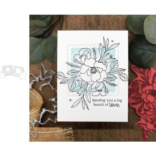 Square Lace Hollow Frame Metal Cutting Stencil DIY Scrapbooking Easter Craft Embossing Making Stencil