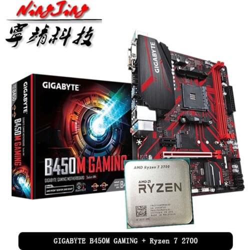 AMD Ryzen 7 2700 R7 2700 CPU + GA B450M GAMING Motherboard Suit Socket AM4 CPU + Motherbaord Suit Socket AM4 Without cooler