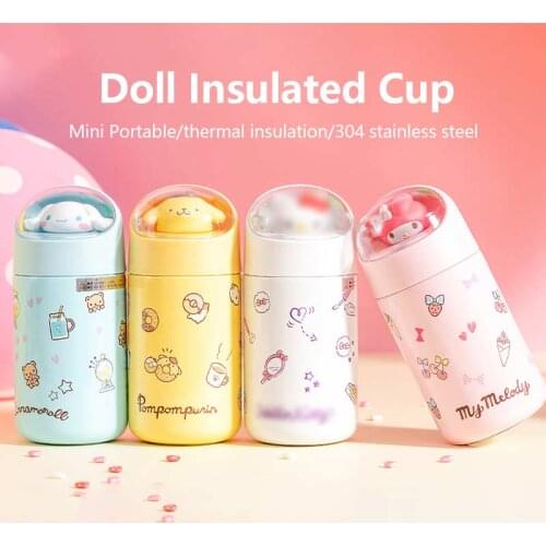 Stainless Steel Cartoon Thermos Vacuum Flask 280ML Cute Coffee Tea Milk Cup Children Water Bottle Portable Insulated Thermos