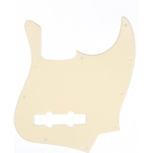Musiclily 10 Hole J Bass Pickguard for Fender American/Mexican Made Standard Jazz Bass, 1Ply Cream