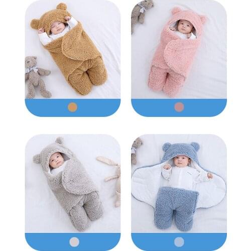 Soft Newborn Baby Wrap Blankets Baby Sleeping Bag Envelope For Newborn Sleepsack 100% Cotton Thicken Cocoon for Baby 0-9 Months