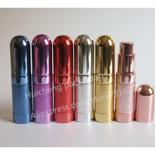 6 x 6ml Fillable Portable Mini Perfume Bottle Traveler Aluminum Spray Atomizer Empty Pots All color is available