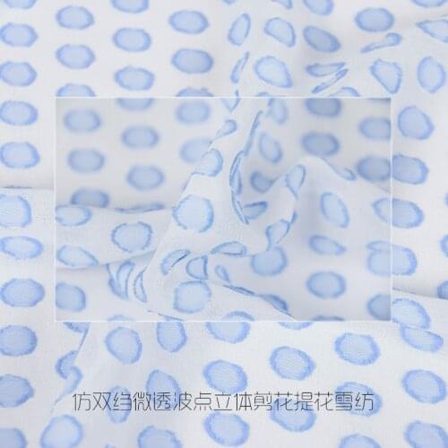 New China wind peony flowers classical temperament blue flowers on a white background cheongsam silk fabric