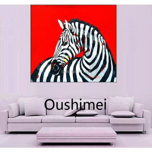 New Paintings Hand Painted Acrylic Paintings On Canvas Modern Zebra Painting Hang Pictures Wall Abstract Animals Oil Picture