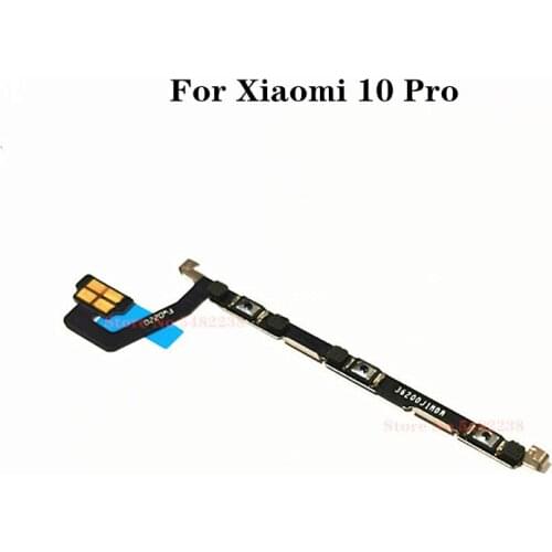 Original Power ON OFF Volume Side Buttons Flex Cable For Xiaomi Mi 10 Pro Mi10Pro Power Switch Side Key Connector Replacement