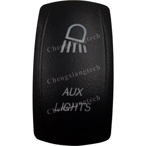 Car Boat Truck Backlit Swtich Cap- Laser Engraving - AUX LIGHTS -for Led Carling Arb Narva 4x4 RV Rocker Switch, Cover Only