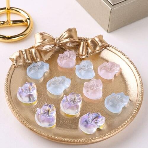 10pcs Chinese style Antique Crystal Glazed Little Fox charms pendants for jewelry making Necklace Chinese clothing accessories