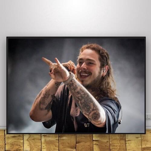 Post Malone Rap Hip Pop Music Silk Fabric Poster And Print Wall Art Picture Painting Home Decor