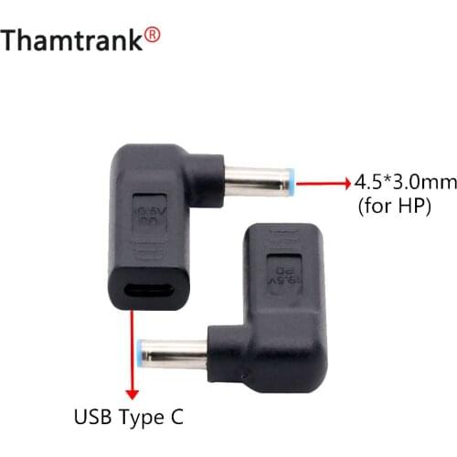 1pc Laptop Power Adapter Connector 4.5*3.0mm Dc Plug USB Type C Female to Universal Male Jack Converter for HP Notebook Charger