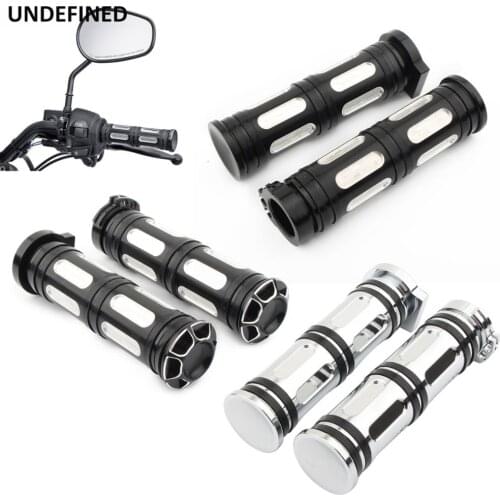 22mm Motorcycle Hand Grips CNC Cut Handle Bar Grips Black Chrome For Harley Street 750 500 XG500 XG750 Rod 2015-2020 Universal