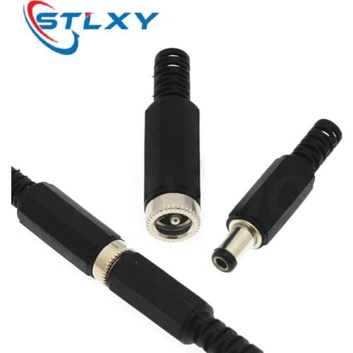 DC Power Jack Plugs Male / Female Socket Adapter Connectors 2.1mm x 5.5mm For DIY Projects Disassembly Female Male Plug 2.5MM