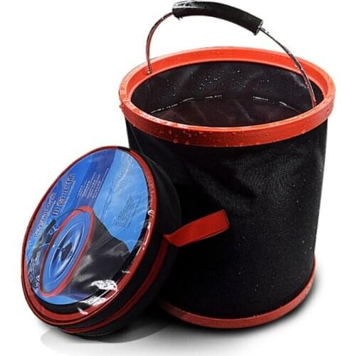 Car Washing Foldable Bucket with Lid Fishing 12L Collapsible Bucket Water Container Large Capacity Folding Bucket