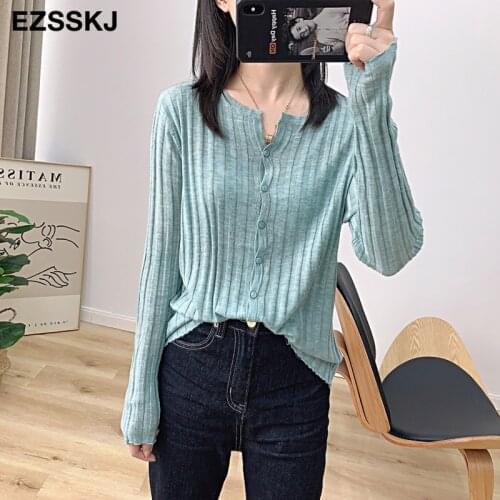 Spring casual soft cashmere Sweater women Long Sleeve thin Sweater Cardigan Women Basic v-neck female sweater outwear