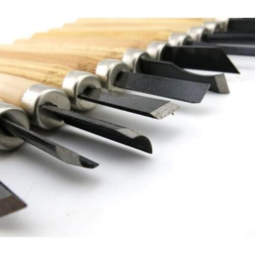 12pcs/10pcs/6pcs/3pcs Professional Wood Carving Chisel Knife Hand Tool Set for Basic Detailed Carving Woodworkers Gouges GYH