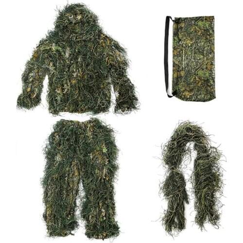 3D Hunting Woodland Adjustable Size Ghillie Suit Shooting Sniper Green Clothes Adults Camo Military Jungle Multicam Clothing