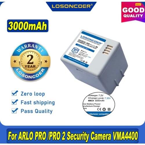 100% Original LOSONCOER 3000mAh A-1 Battery For ARLO PRO /PRO 2 Security Camera VMA4400 VMS4230P NETGEAR Camera