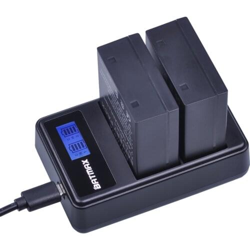 Batmax 1800mAh BLH-1 BLH1 Battery+LCD Dual USB Charger for Olympus E-M1 Mark II Camera