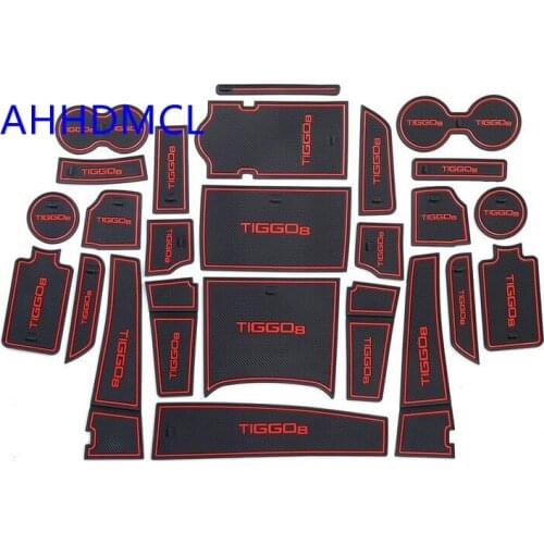 Car Anti-Dirty Pad Door Groove Gate Slot Cup Armrest Storage Mat For Chery Tiggo 8 2019