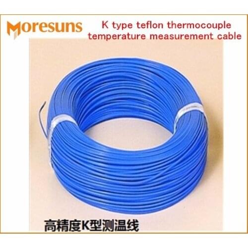 Fast Free Ship 20M K Type Four Fluorine THERMO-COUPLE WIRE K Type Thermocouple Temperature Measurement Cable 2*0.3mm