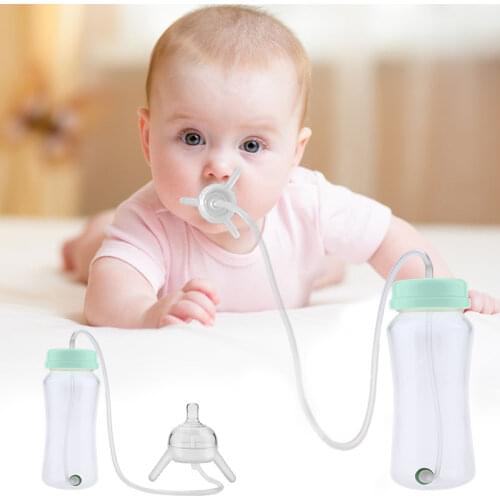 300ml Baby Feeding Bottle Kids Cup PP Sippy Children Training Cute Drinking Water Straw Hands-free Bottle Newborn