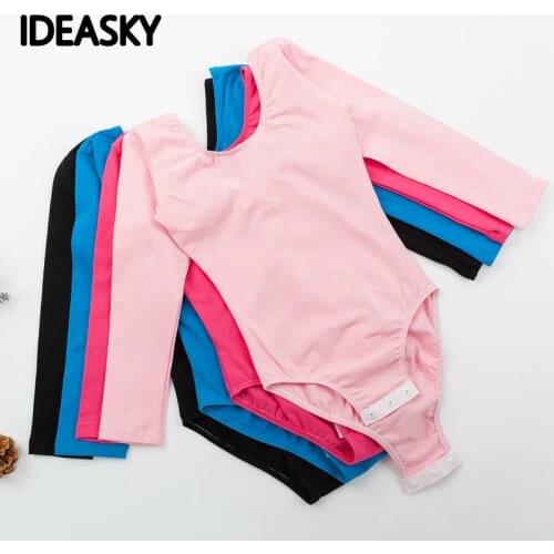 Long sleeved Spandex cotton girls gymnastics leotard ballet dress Dancing Kids Dance Wear Skating Dresses for Girls bodysuit