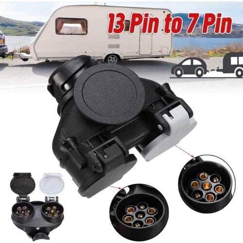 Socket Adapter 13 Pin To 7 Pin Caravan Trailer Converter RV Trailer Power Interface Plug Socket Converter Car Accessories