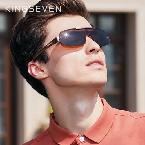 KINGSEVEN Design Aluminum Mens Glasses Polarized Sunglasses Goggle Integrated Lens Original Eyewear New