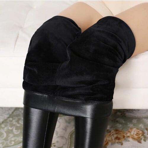 Nessaj New Sexy Hip Slim Leggings Solid High Waist Casual Pants Black Leggings For Women Push Up Workout Sexy Leather Leggings