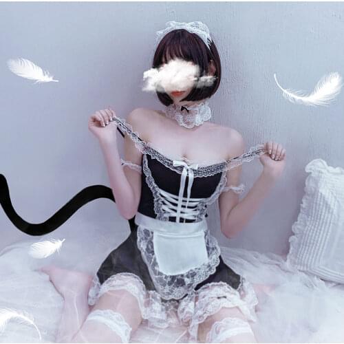 Cute Naughty Lingerie Sexual Clothes Japanese Sexy Maid Apron Anime Erotic Cosplay Outfit Lace Sleepwear Schoolgirl Uniform New