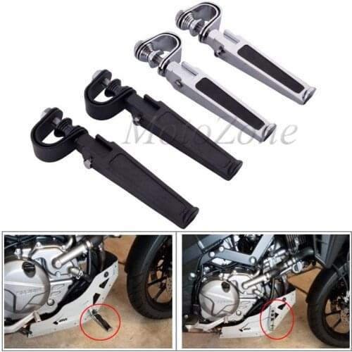 Motorcycle Parts Aluminum Highway Pegs Street Dirt Bike Folding U-Clamp Foot Peg Foot Rest Replace For Harley Suzuki Honda