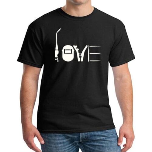 Fall Streetwear LOVE WELDING t shirt For Men Letter Headline Text Fashion Design Short Sleeve Tee Shirts Crewneck Cotton Top