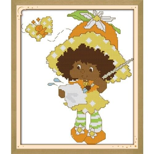 A little painter cross stitch kit 14ct 11ct count print canvas stitches embroidery DIY handmade needlework plus