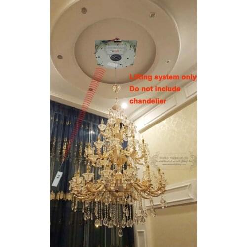 150KG 6M Wall Switch+Remote Control Hoist for Chandelier Electric Winch Light Lifting System Lighting Motor 110V,120V,220V-240V