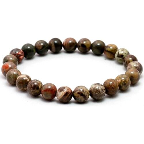 Natural kambaba stone Energy Stone Balanced Health Mens Bracelet Women Rhyolite Strand Rosary Beaded Gifts Wholesale Jewelry