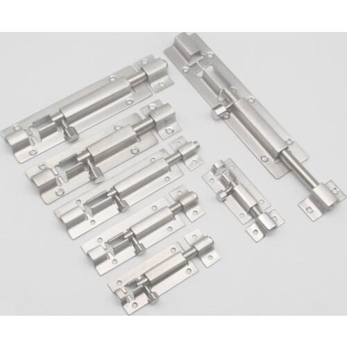 Stainless steel small square bolt door and window hardware accessories anti-theft door bolt cabinet door bolt house door bolt
